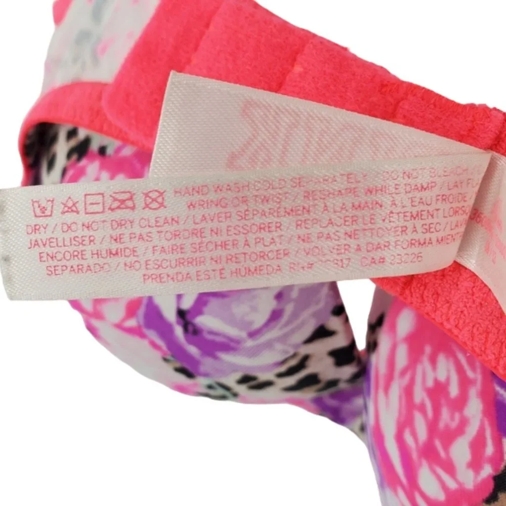 PINK Victoria's Secret Bra Wear Everywhere Push-up Pigeonnant Plunge Floral 32C - Picture 14 of 14